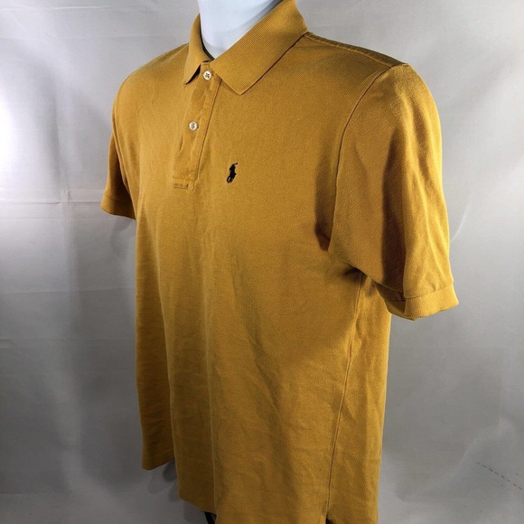 Vintage Polo Ralph Lauren Yellow USA Made XL *Fits Smaller Discolored 80s 90s - Picture 5 of 12